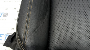 Mazda CX-90 24-26 driver's seat cushion upholstery, black leather, perforated, heated, wrinkled