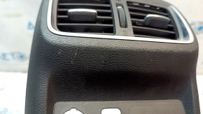 Rear center console trim for Infiniti QX50 19-22, black with chrome, with deflector, scratches