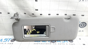 Left visor for Hyundai Elantra AD 19-20, gray, without hook, needs cleaning, coating has peeled off