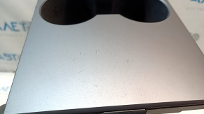Tesla Model 3 18 center console cup holders - gray, backlit, scratches, paint blistering