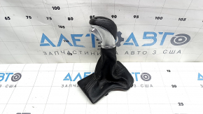 Hyundai Elantra AD 17-20 automatic transmission knob, black rubber, with cover, worn fabric, bumps