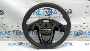 The steering wheel is bare, Hyundai Elantra AD 19-20, black rubber, without buttons and overlays, worn.