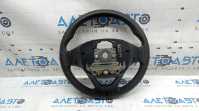 The steering wheel is bare, Hyundai Elantra AD 19-20, black rubber, without buttons and overlays, worn.