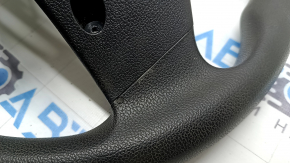 The steering wheel is bare, Hyundai Elantra AD 19-20, black rubber, without buttons and overlays, worn.
