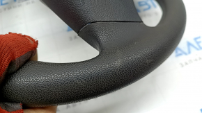 The steering wheel is bare, Hyundai Elantra AD 19-20, black rubber, without buttons and overlays, worn.