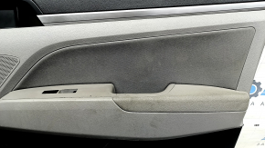 Front right door panel for Hyundai Elantra AD 19-20, gray, rubber armrest, gray cloth insert, gray molding, scratches, dry-cleaned