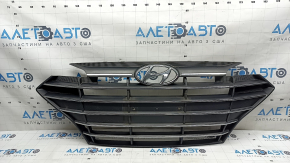 Radiator grill assembly Hyundai Elantra AD 19-20 with emblem without radar, sand, broken fasteners, broken fasteners