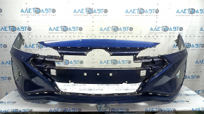 Front bumper bare Hyundai Elantra AD 19-20 blue, scratches, dents, cracks, breaks