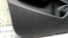 Front left door panel for Audi Q5 8R 09-17, black, black leather insert, rubber armrest, glossy wood molding, with handle, worn, scratches, broken fastener