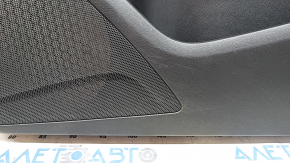 Front right door panel for Audi Q5 8R 13-17, black, black leather insert, rubber armrest, glossy wood molding, with handle, worn, scratches