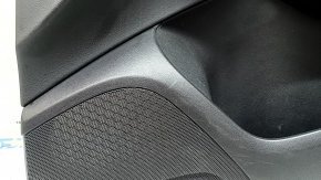 Front right door panel for Audi Q5 8R 13-17, black, black leather insert, rubber armrest, glossy wood molding, with handle, worn, scratches