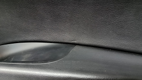 Front right door panel for Audi Q5 8R 13-17, black, black leather insert, rubber armrest, glossy wood molding, with handle, worn, scratches