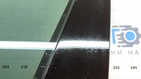 Front left door assembly for a Porsche Macan 15-18 keyless, blue M5X, with bumpers and spider web on the trim.