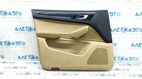 Door trim panel front left Porsche Macan 15-18 leather black and beige, without seat memory lighting, Bose