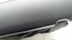Door trim, front right, Porsche Macan 15-18, black and beige leather, without backlighting, with seat memory, with beige leather armrest, glossy black molding, chrome, with handle, scratches