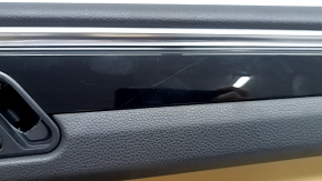 Door trim, front right, Porsche Macan 15-18, black and beige leather, without backlighting, with seat memory, with beige leather armrest, glossy black molding, chrome, with handle, scratches