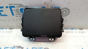 Rear center console pocket box for Cadillac ATS 13-19, black, with cigarette lighter