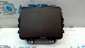Rear center console pocket box for Cadillac ATS 13-19, brown, with cigarette lighter
