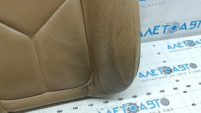 Driver's seat back upholstery for a Porsche Macan 15-18, beige leather, perforated, heated, suitable for ventilation, dry-cleanable, wrinkled