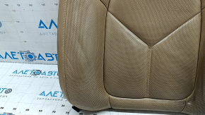 Driver's seat back upholstery for a Porsche Macan 15-18, beige leather, perforated, heated, suitable for ventilation, dry-cleanable, wrinkled