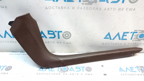 Left side center console trim for Cadillac ATS 13-19, black leather, dented