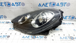 Left front headlight assembly for Porsche Macan 15-18, xenon, with units, for washer, adaptive, black, broken mount