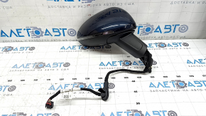 Right side mirror assembly for Porsche Macan 15-26, 15+2 pins, turn signal, heated, backlit, BSM, blue