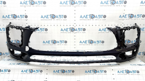 Front bumper, bare, Porsche Macan 15-18, with parking sensors, blue, non-factory holes, dents