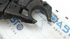The front bumper absorber of the Porsche Macan 15-18 is dented, broken, missing a fragment