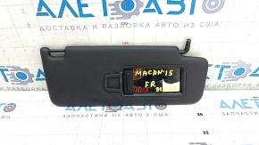 Right sun visor for Porsche Macan 15-21, black leather, without hook, for panoramic windows
