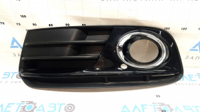 Lower grille of the front bumper left Audi Q5 8R 13-17 rest, matte + glossy chrome under fog lights, type 2, broken, sand