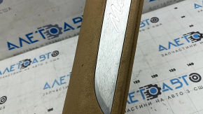 Front left door sill plate for Porsche Macan 15-18, brown with chrome insert, Macan S