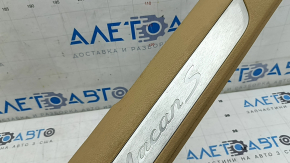 Front left door sill plate for Porsche Macan 15-18, brown with chrome insert, Macan S