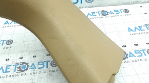 Front right door sill plate for Porsche Macan 15-18, beige with chrome insert, Macan S, scratches, needs cleaning