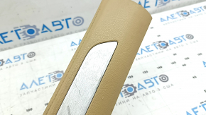 Front right door sill plate for Porsche Macan 15-18, beige with chrome insert, Macan S, scratches, needs cleaning