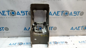 Rear center console trim for Ford Escape MK3 13-19, gray, with backlight, one backlight is broken, scuffs, broken fastener, missing fragment