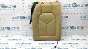 Left rear seat backrest for Porsche Macan 15-18, achatgrau grey leather, heated, with black seat belt, perforation, scratches, dents