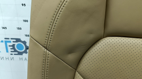Right rear seat backrest for Porsche Macan 15-18, beige leather, heated, perforated, scratches, dents, needs cleaning