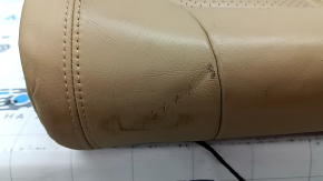Right rear seat backrest for Porsche Macan 15-18, beige leather, heated, perforated, scratches, dents, needs cleaning