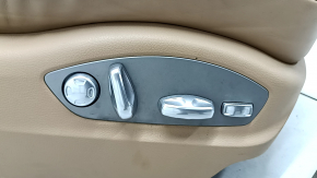 Passenger seat for a Porsche Macan 15-18 with airbag, electric, heated, ventilated, beige leather, scratches, dry-cleanable