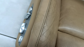 Passenger seat for a Porsche Macan 15-18 with airbag, electric, heated, ventilated, beige leather, scratches, dry-cleanable