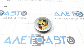 Central cap for disk Porsche Macan 15-24 color emblem for R21, 64.5/46.5mm, silver, corrosion