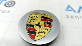 Central cap for disk Porsche Macan 15-24 color emblem for R21, 64.5/46.5mm, silver, corrosion