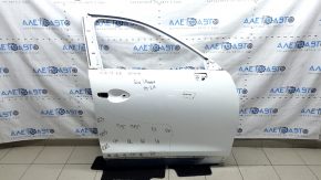The door is bare, front right, Mazda CX-9 16-23, white 25D, dented, bump