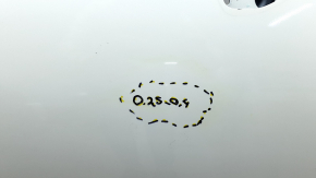 The door is bare, front right, Mazda CX-9 16-23, white 25D, dented, bump