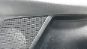 Mazda CX-9 16-23 black rear right door panel with black leather insert, black leather armrest, gray molding, structure, scuffs, scratches, dents