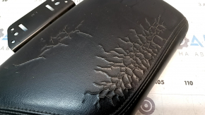 Dodge Challenger 15-23 leather armrest, black, cracked leather