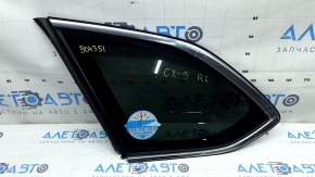 Rear left window glass, Mazda CX-9 16-23, chrome, scratches on chrome, torn seal
