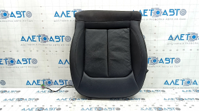 Audi A3 8V 15-20 4d, 5d passenger seat cushion upholstery, black leather, heated, wrinkled, torn fastener