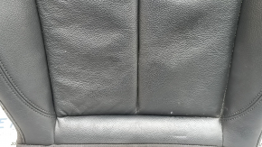 Audi A3 8V 15-20 4d, 5d passenger seat cushion upholstery, black leather, heated, wrinkled, torn fastener